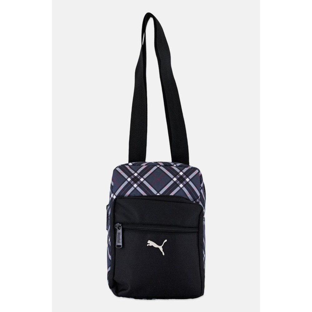 Puma Mens Plaid Crossbody Bag Navy Blue Messenger Festival Travel Shoulder Bag
